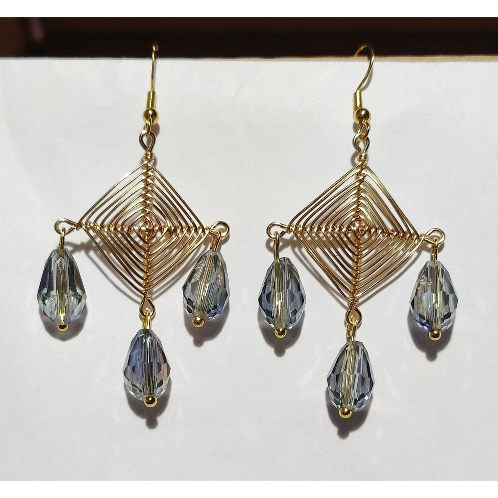 God's Eye Grey Crystal Earrings